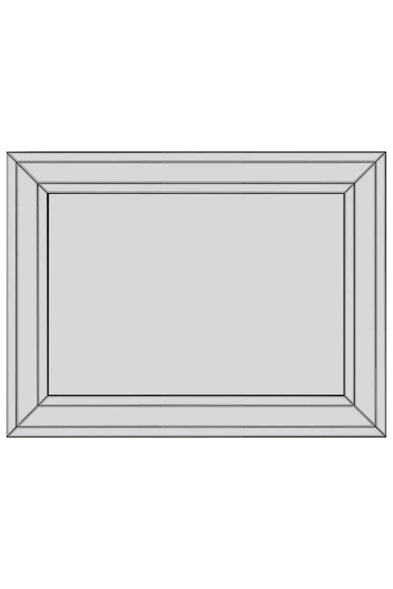 MirrorOutlet Langley All Glass Modern Bevelled Large Wall Mirror 144 x 115.5 CM in Silver 6