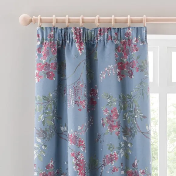Trailing Wisteria Blackout Pencil Pleat Curtain (Blackout Available) 1