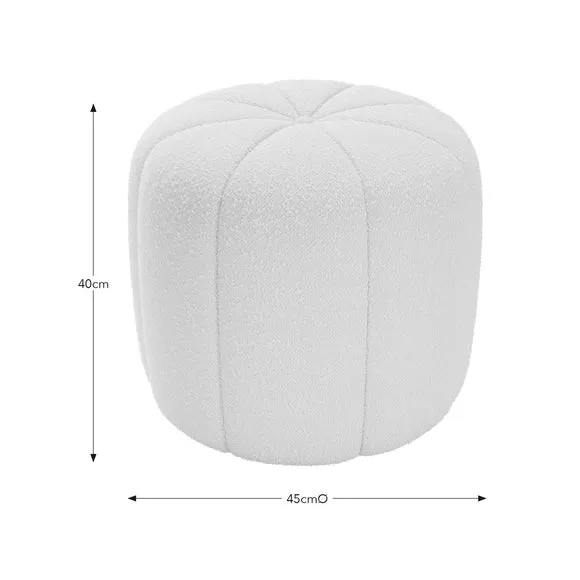 Pumpkin Ivory Boucle Footstool 6