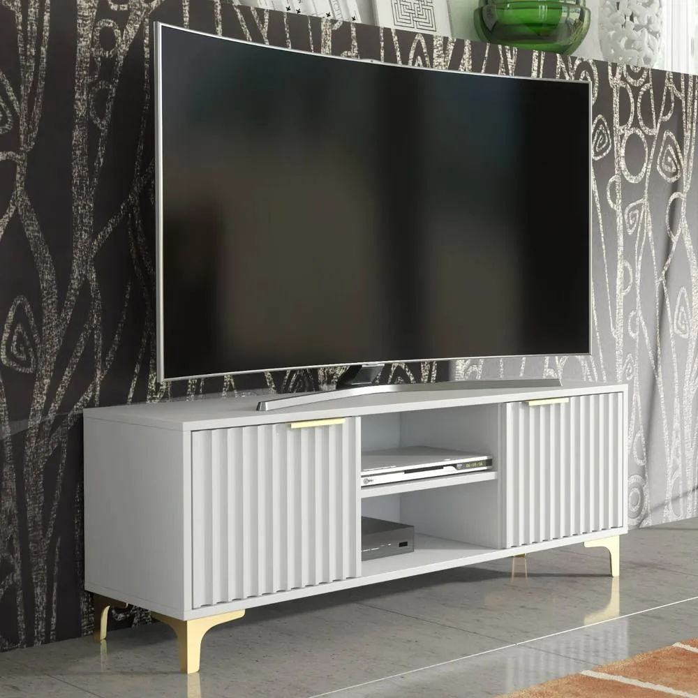 Creative Furniture Tide Crest TV Unit 120cm - White & Gold