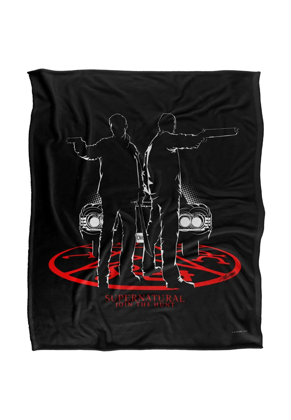 Warner Brothers Supernatural Silhouettes Silky Touch Super Soft Throw Blanket in White