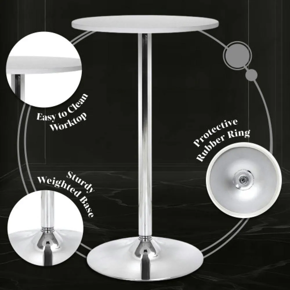 netfurniture Horizon Poseur Table Round White Wood 3