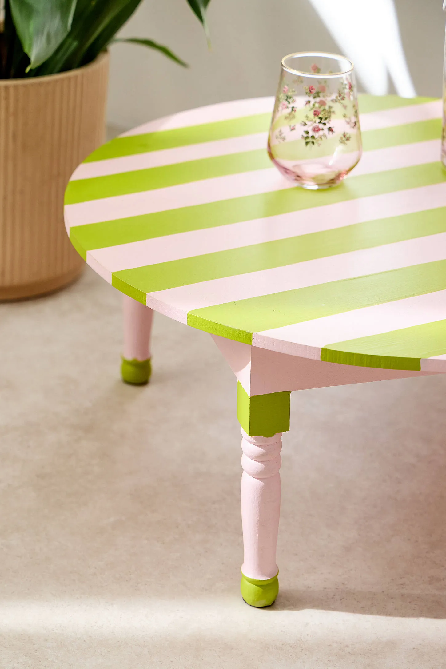 Striped Hand-Painted Coffee Table 2