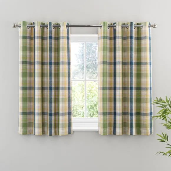 Kempton Check Eyelet Curtains 5