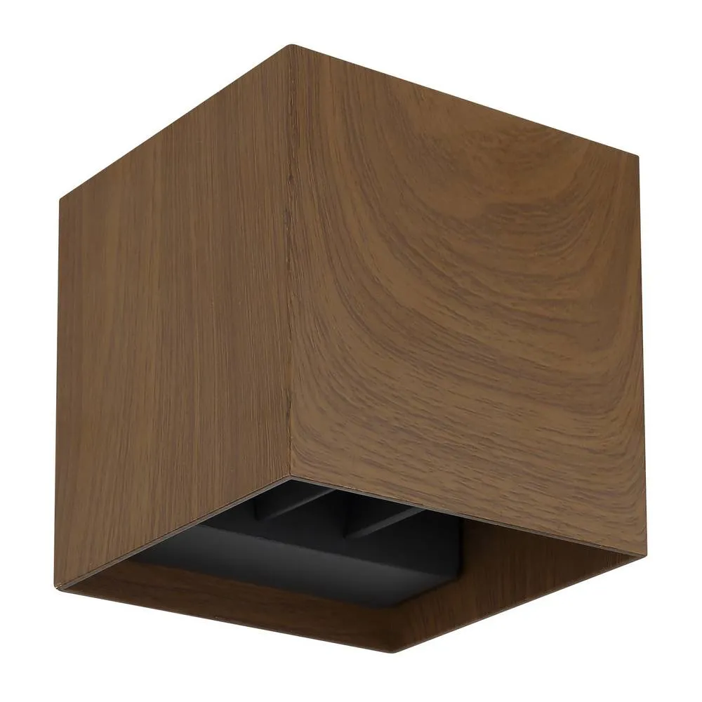 Netlighting Veronika Outdoor Up Down Wall Lamp Wood Look Dark IP54 2x LED 3000K in Brown 2