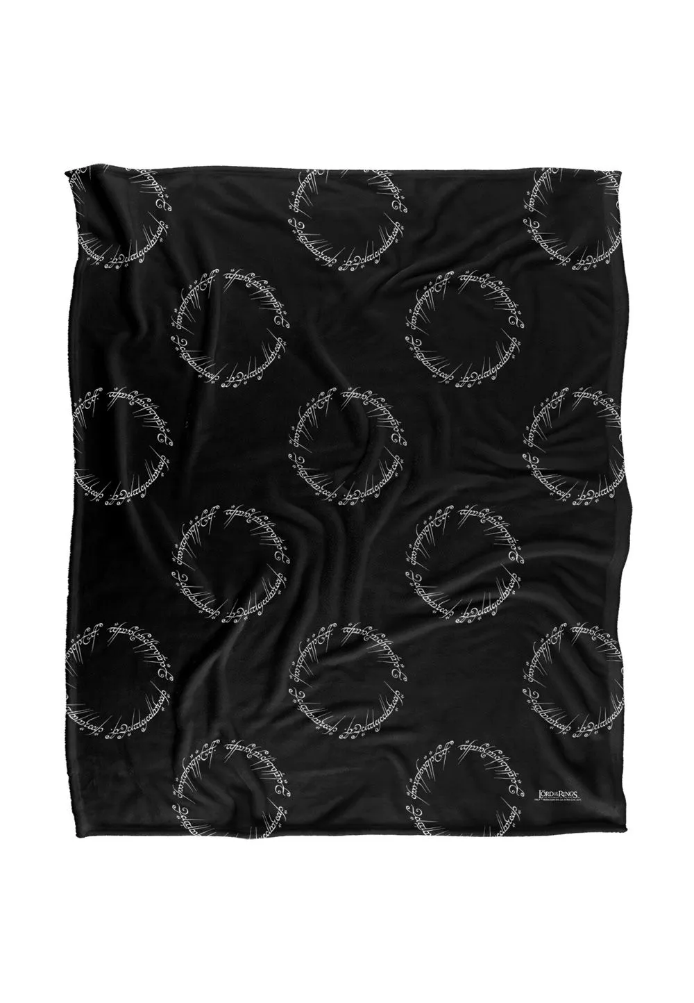 Lord of the Rings The Blanket, 152x127 cm Ring Script Silky Touch Super Soft Throw Blanket in White