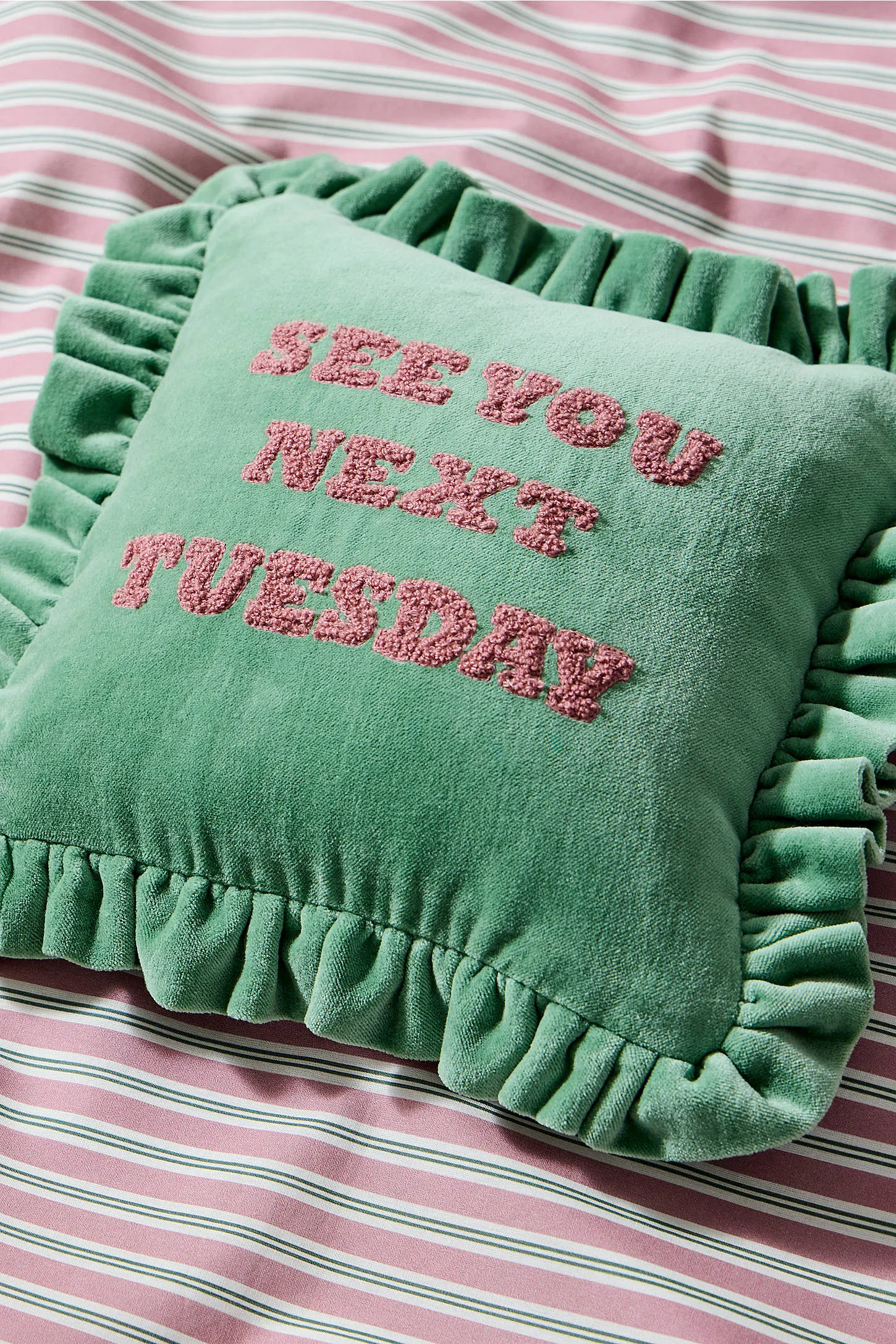 See You Next Tuesday Mini Cushion - Green 2