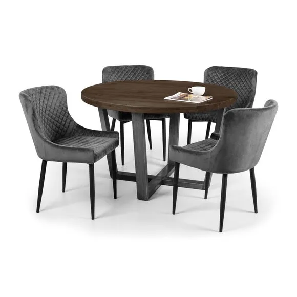 Brooklyn 4 Seater Round Dining Table, Oak 4