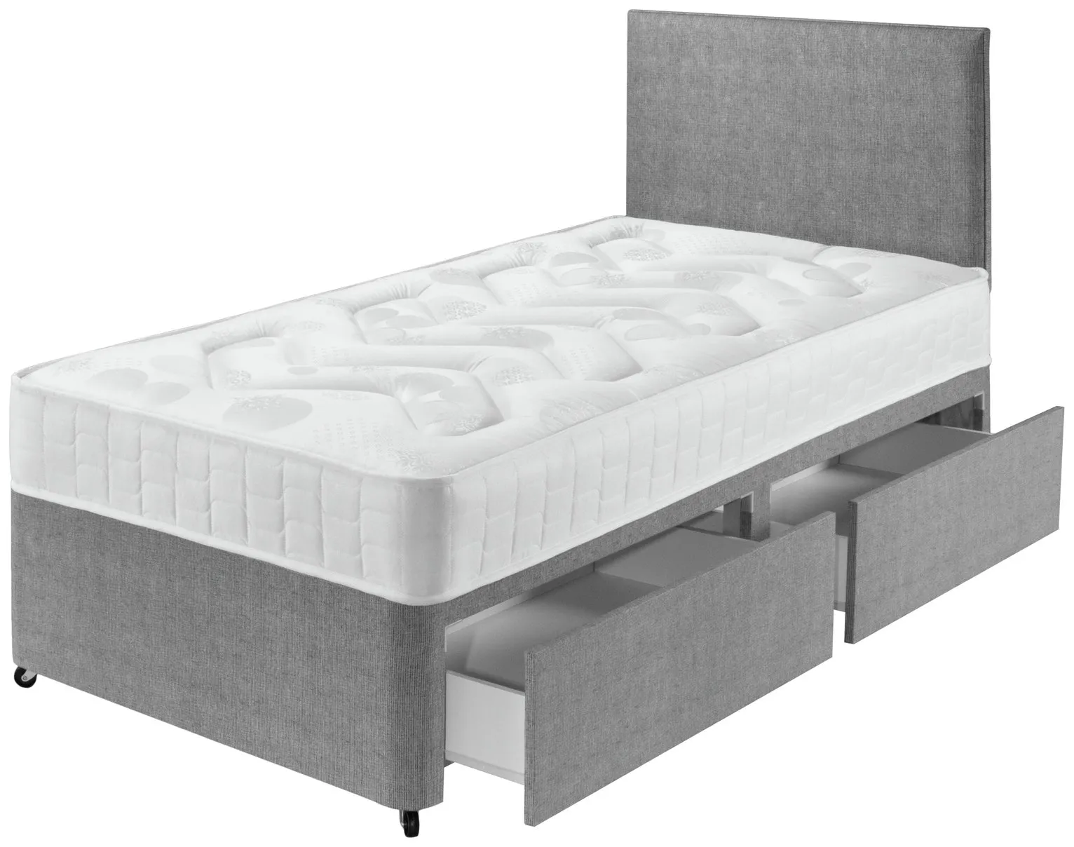 Argos Home Elmdon Single Deep Ortho 2 Drawer Divan - Grey