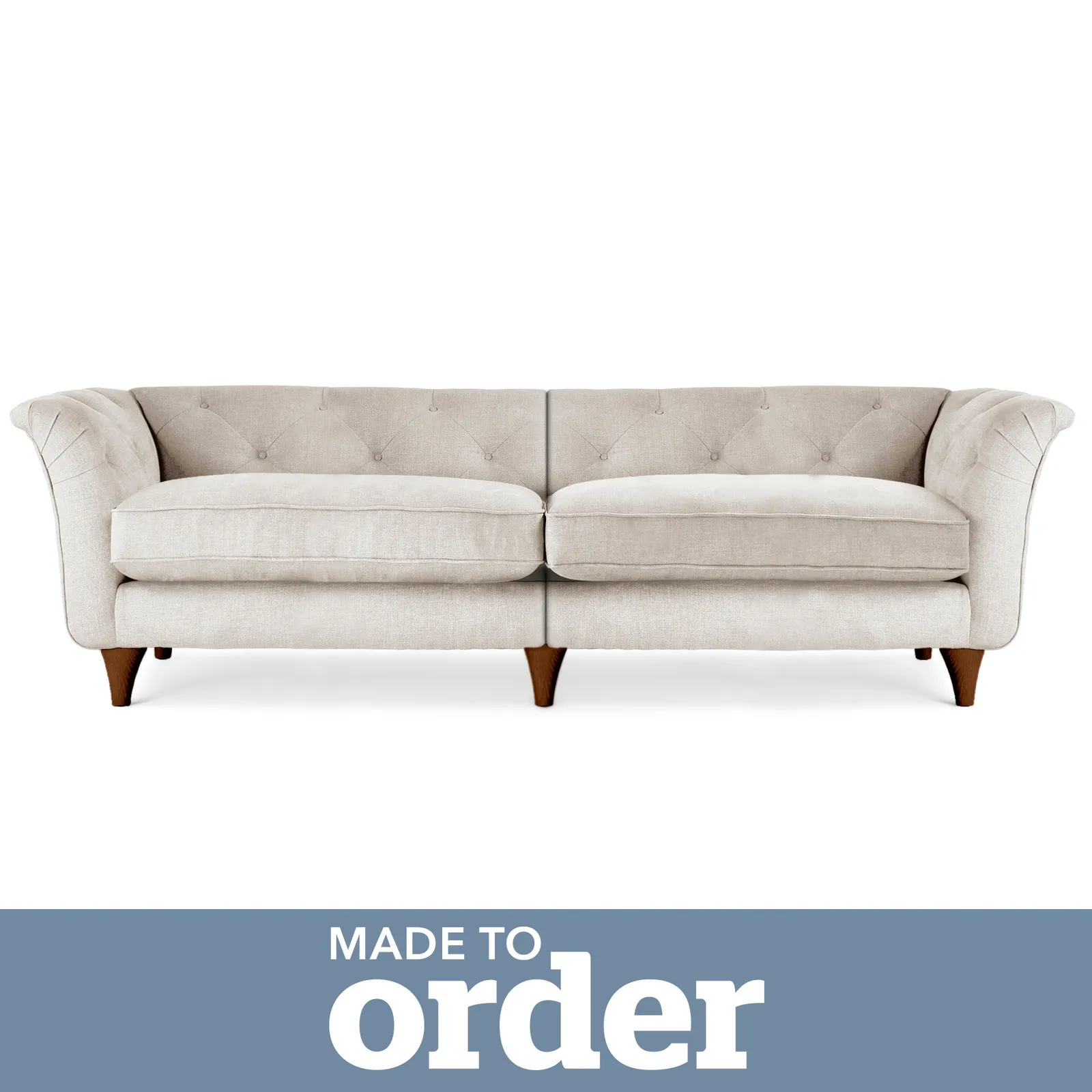 Jaipur 4 Seater Sofa Brushed Plain Fabric White