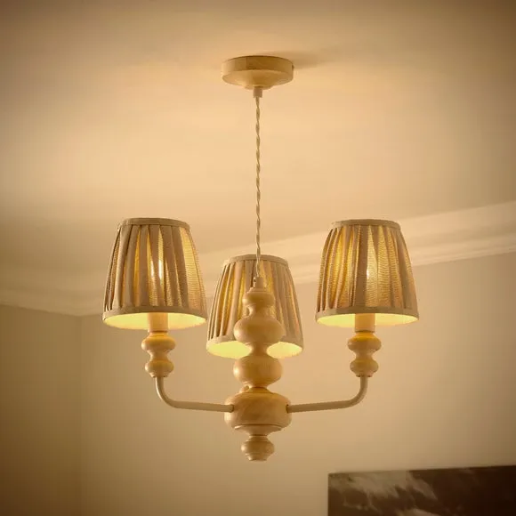 Bobby Pleated 3 Light Paint Your Own Semi Flush Candlestick Chandelier 2