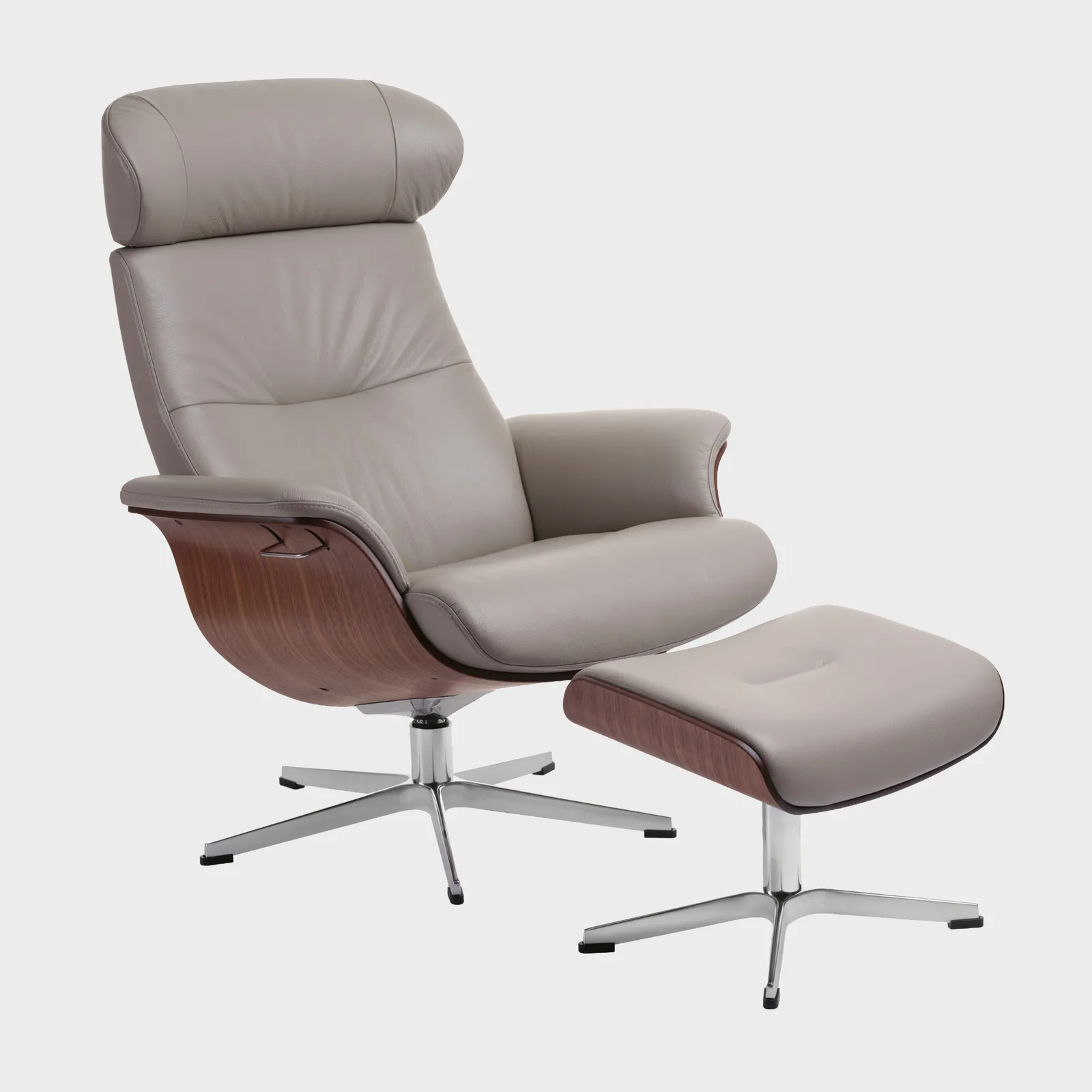 Conform Timeout Large X-Footstool Fantasy Clement, Grey Leather | Barker & Stonehouse 3