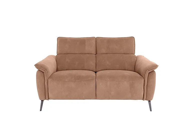 Jude Fabric 2 Seater Recliner Sofa with Headrests and Power Lumbar - Dexter Sand - Sofas and Armchairs