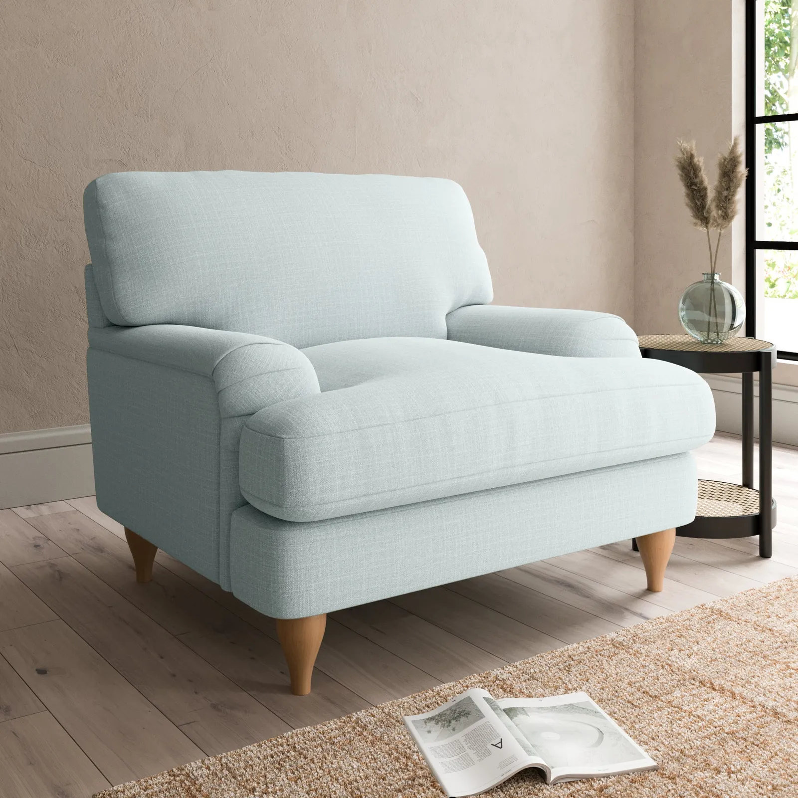 Darwin Slub Cotton Blend Armchair Blue