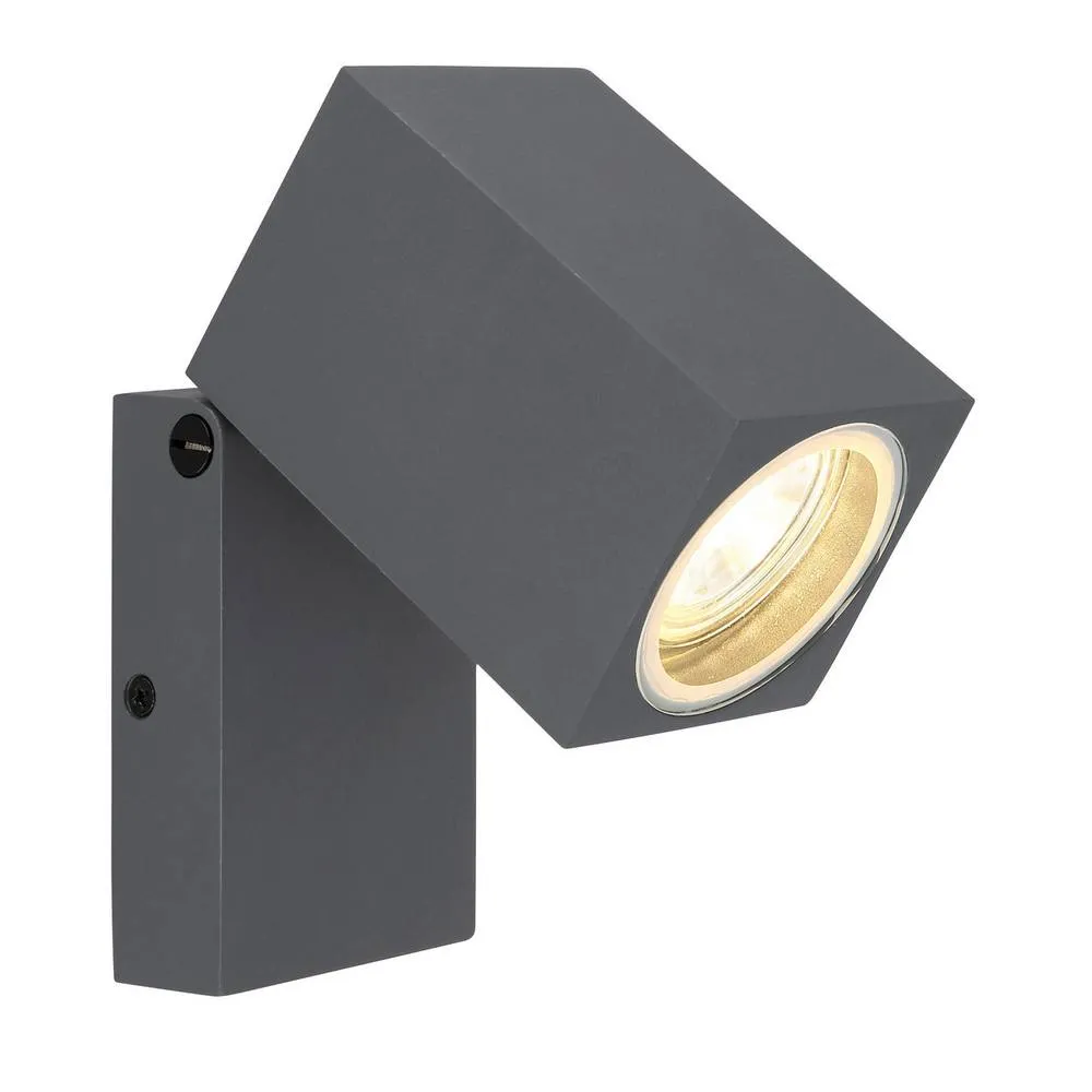Netlighting Veronika Outdoor Spotlight Anthracite IP44 Clear Glass Shade 1x GU10 in Grey