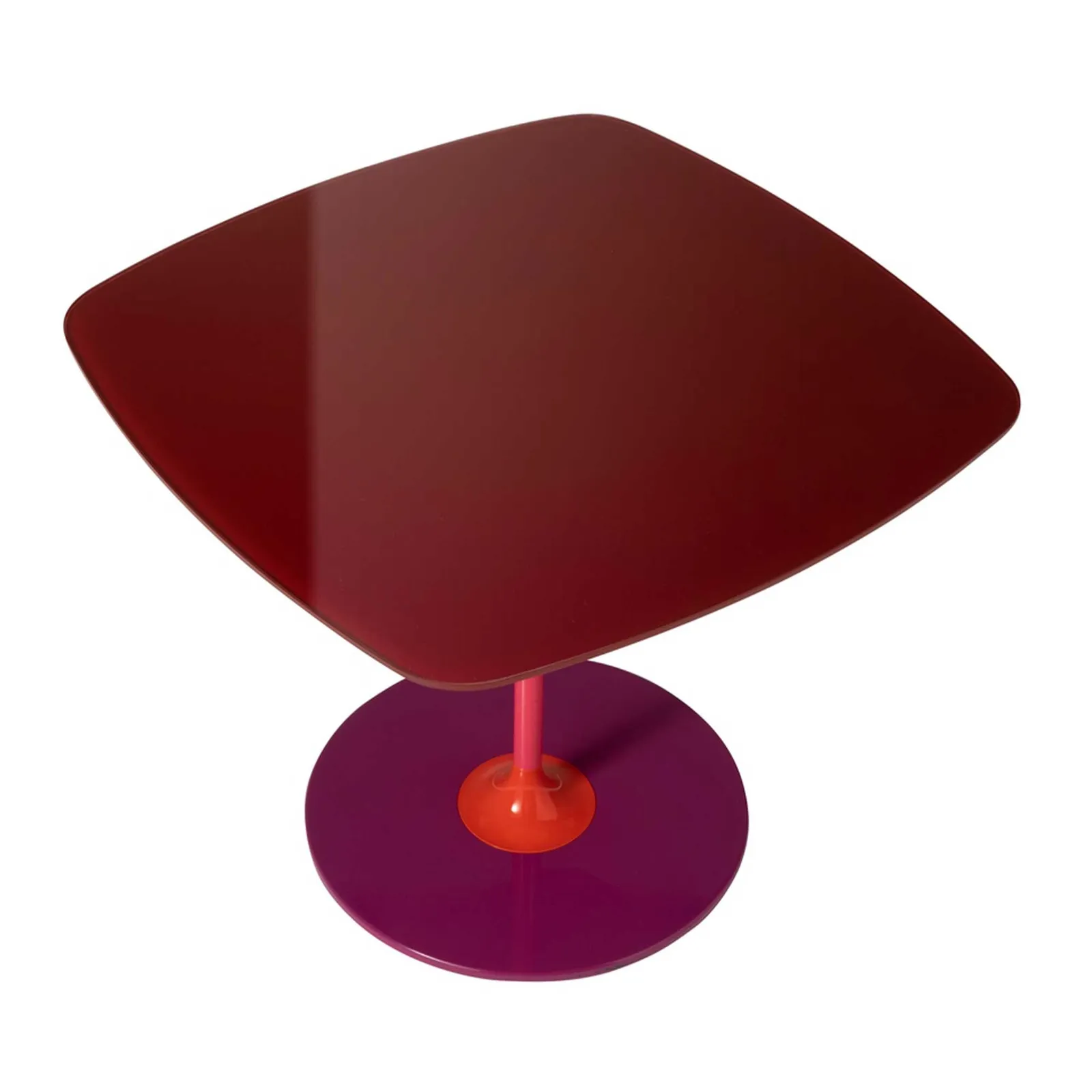 Kartell Thierry Side Table 50X50X40 Burgundy, Red Glass | Barker & Stonehouse 3