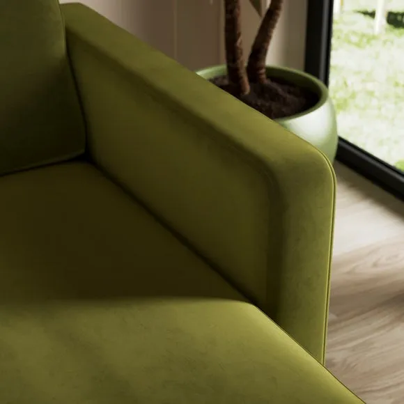Jacob Velvet Compact Corner Chaise Sofa 4