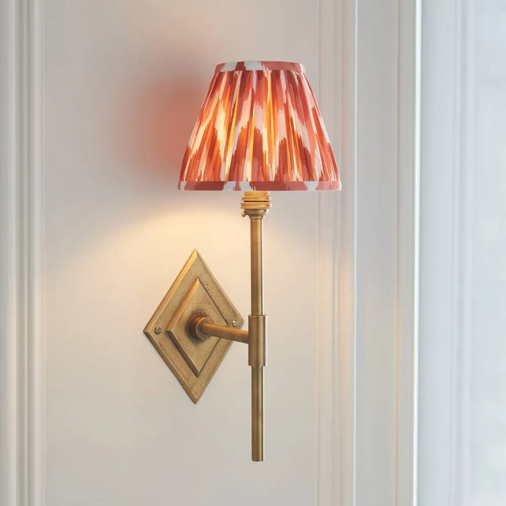 Netlighting Diamond Tall & Zigzag 16cm Wall Lamp Antique Brass Apricot Orange in Gold 4