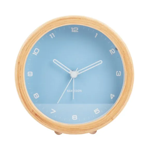 Karlsson Gentle Round Wooden Alarm Clock 2