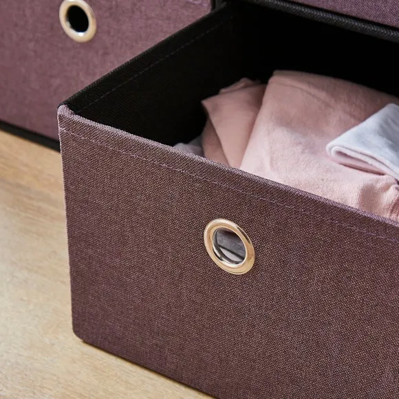 6 Drawer Faux Linen Foldable Ottoman 2