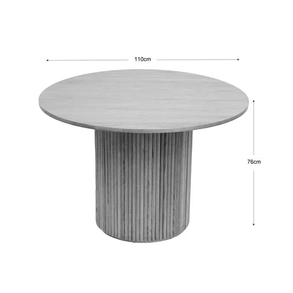 Amari 4 Seater Round Dining Table, Oak 6