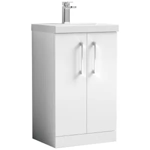 Nuie Arno White 2 Door Vanity Unit & Basin - 840 x 510mm