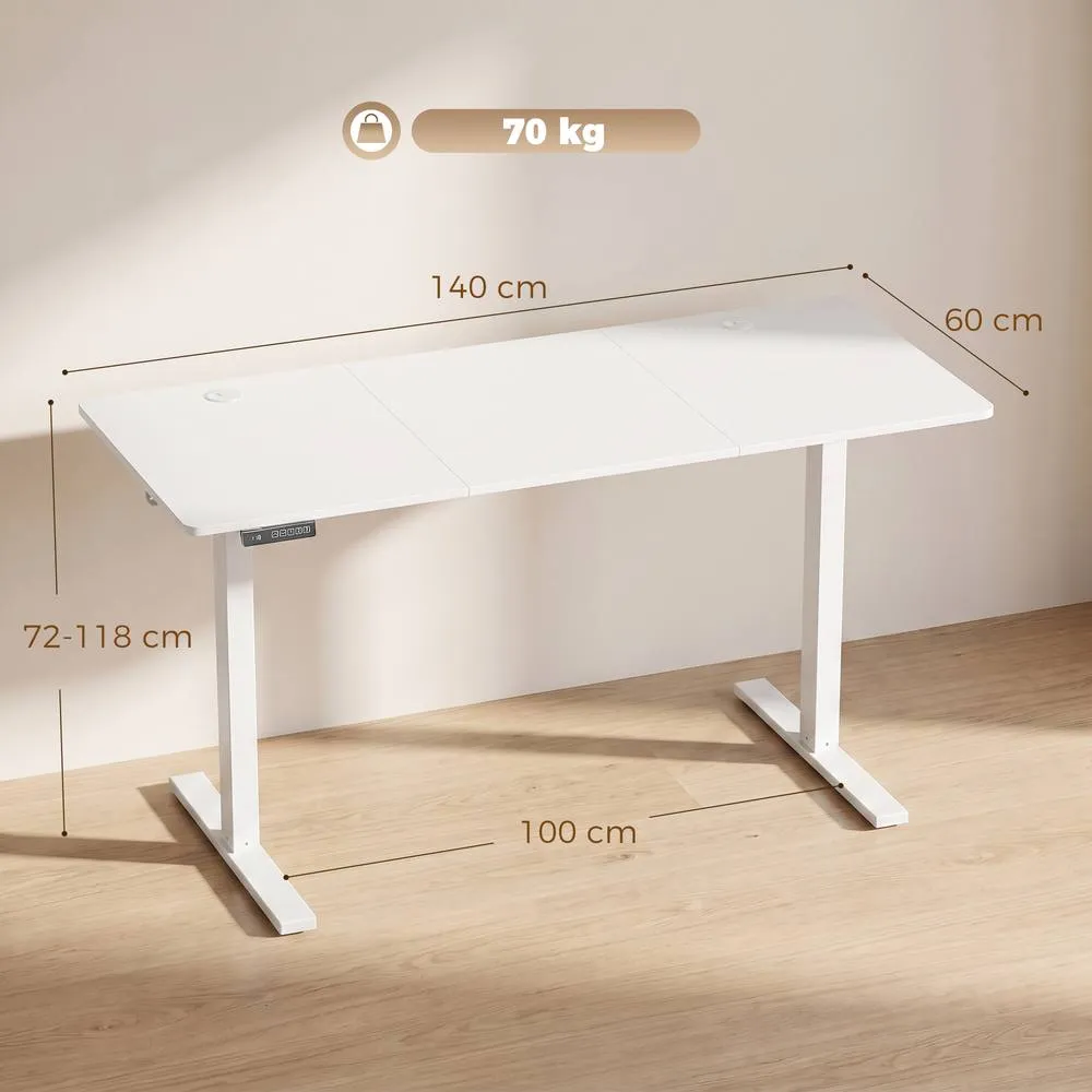 HOMCOM Standing Desk Memory Control Adjustable White 3