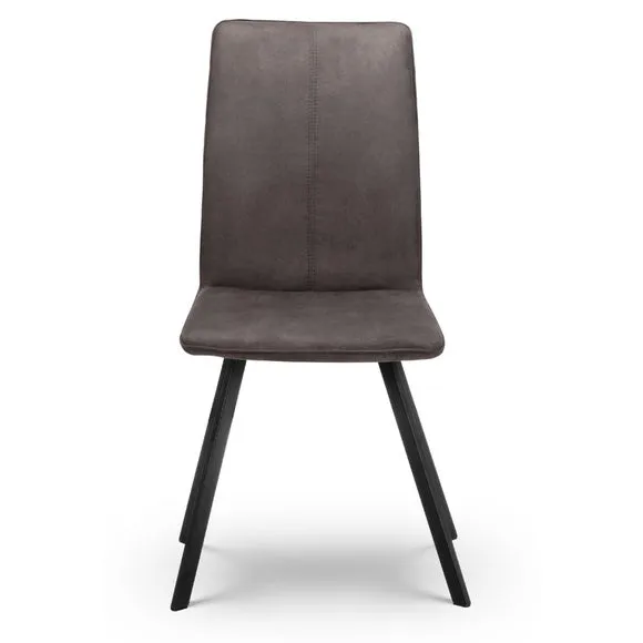 Monroe Set of 2 Dining Chairs, Charcoal Faux Linen 4