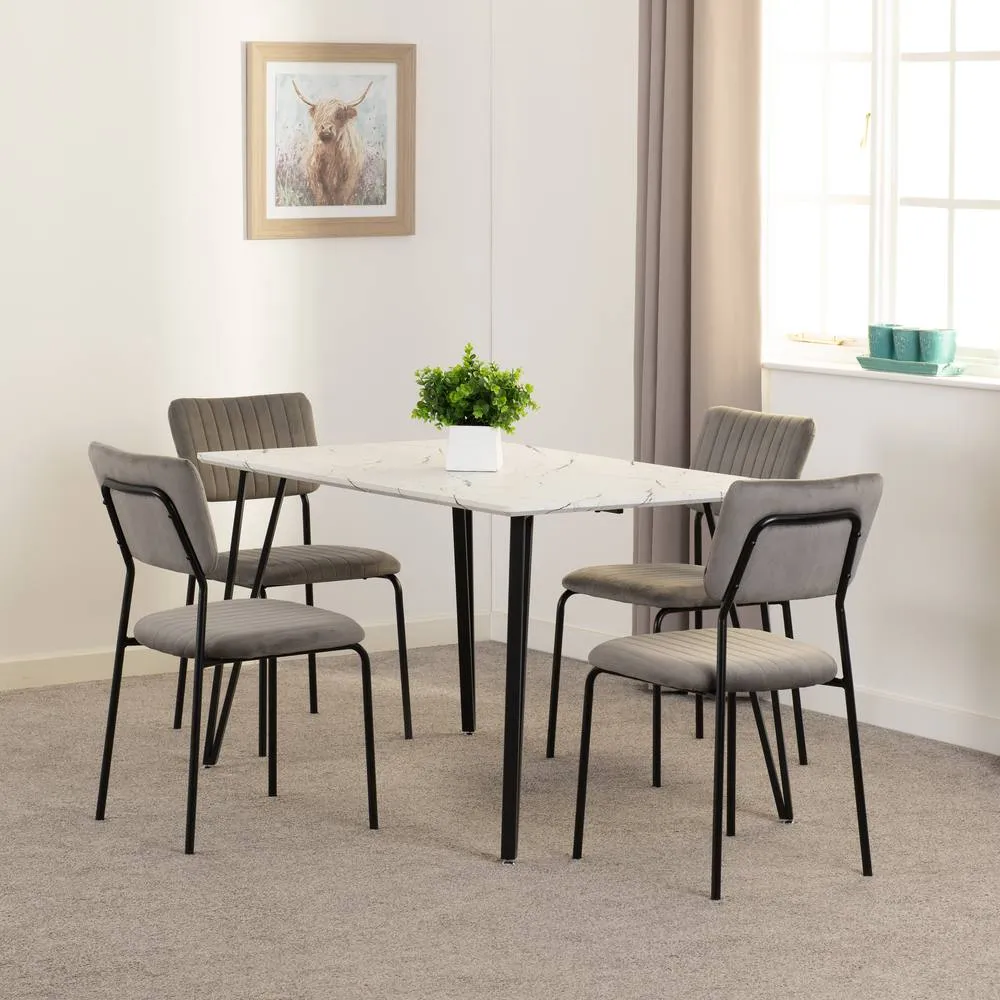 Seconique Marlow & Sheldon Dining Set in Grey