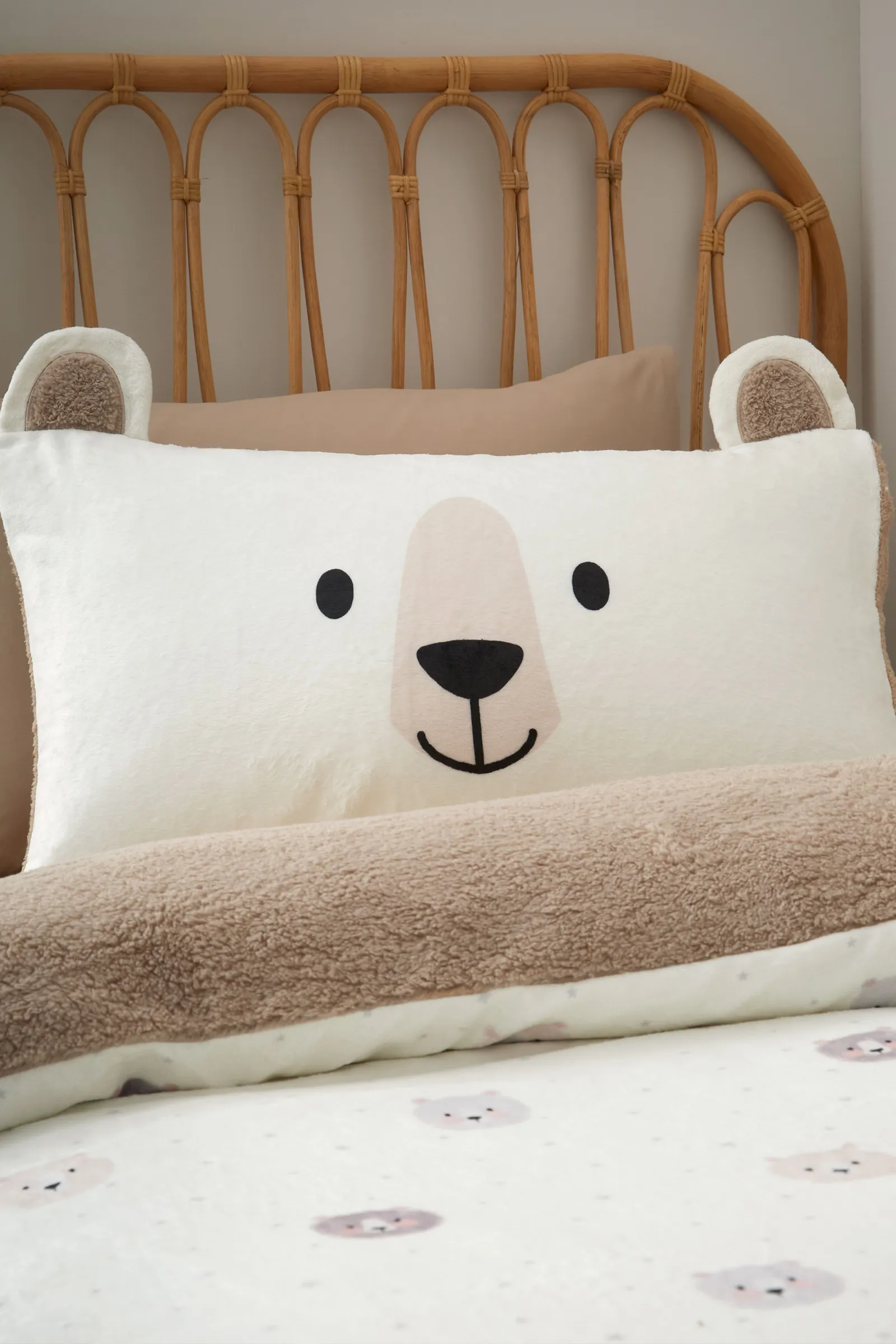 Catherine Lansfield 'Cosy Bear' So Soft Duvet Cover Set in Natural 2