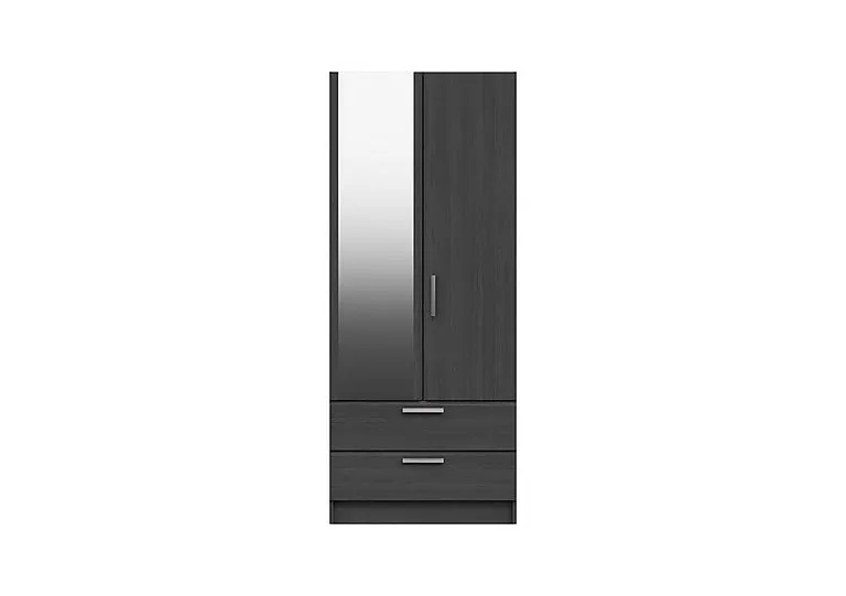 Waterloo 2 Door 2 Drawer Wardrobe with Mirror - Graphite