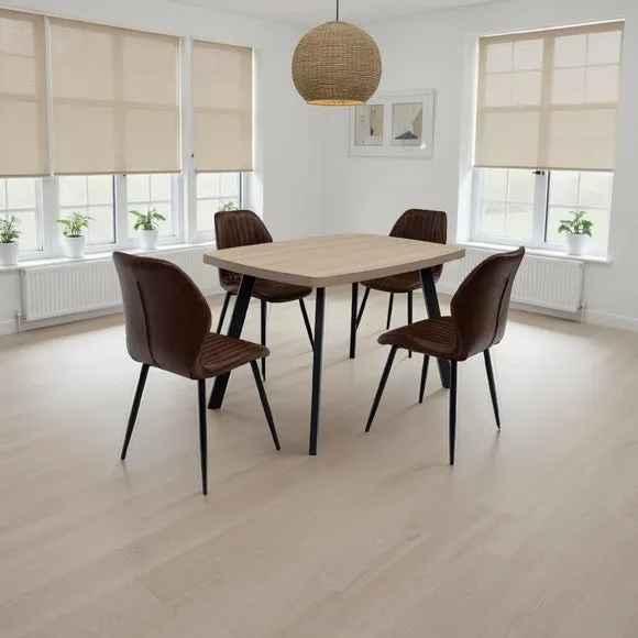 Dalton Rectangular 4 Seater Dining Table, Brown
