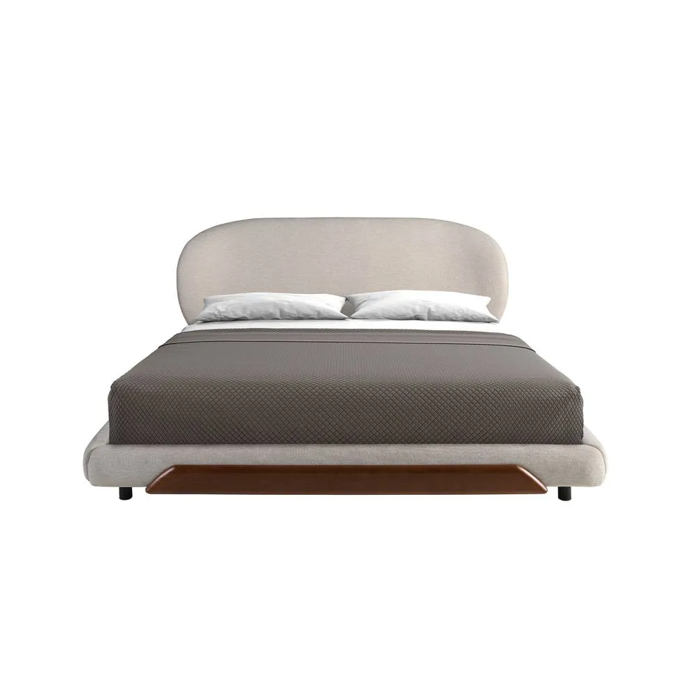 Angel Cerda Modern Double Bed in Light Grey 2
