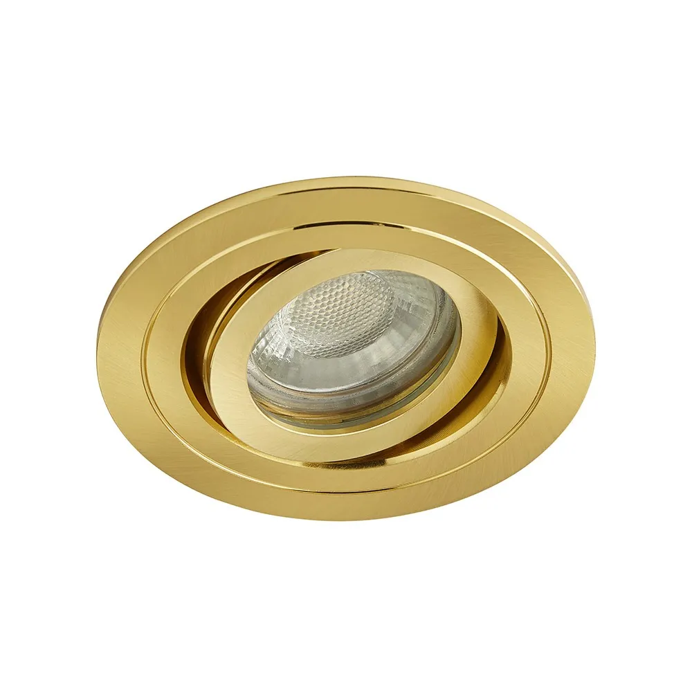 Fion Circular IP65 Tiltable Downlight, Satin Brass 1