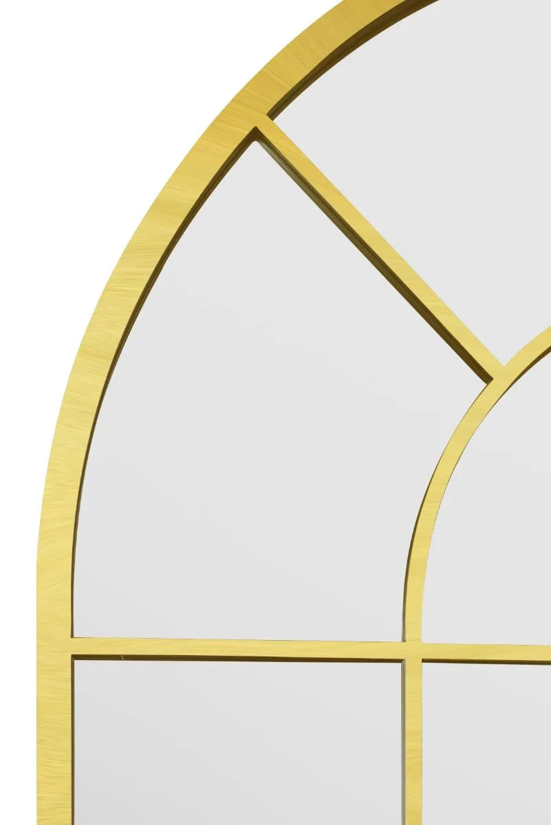 MirrorOutlet Gold Framed Arched Window Garden Mirror 71" X 33.5" (180x85CM) 5