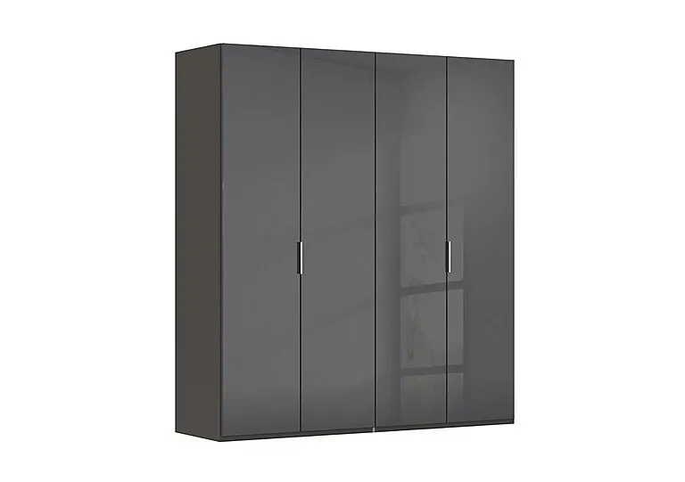 Formes 4 Door Bifold Wardrobe with Glass Doors - Graphite/Basalt Front