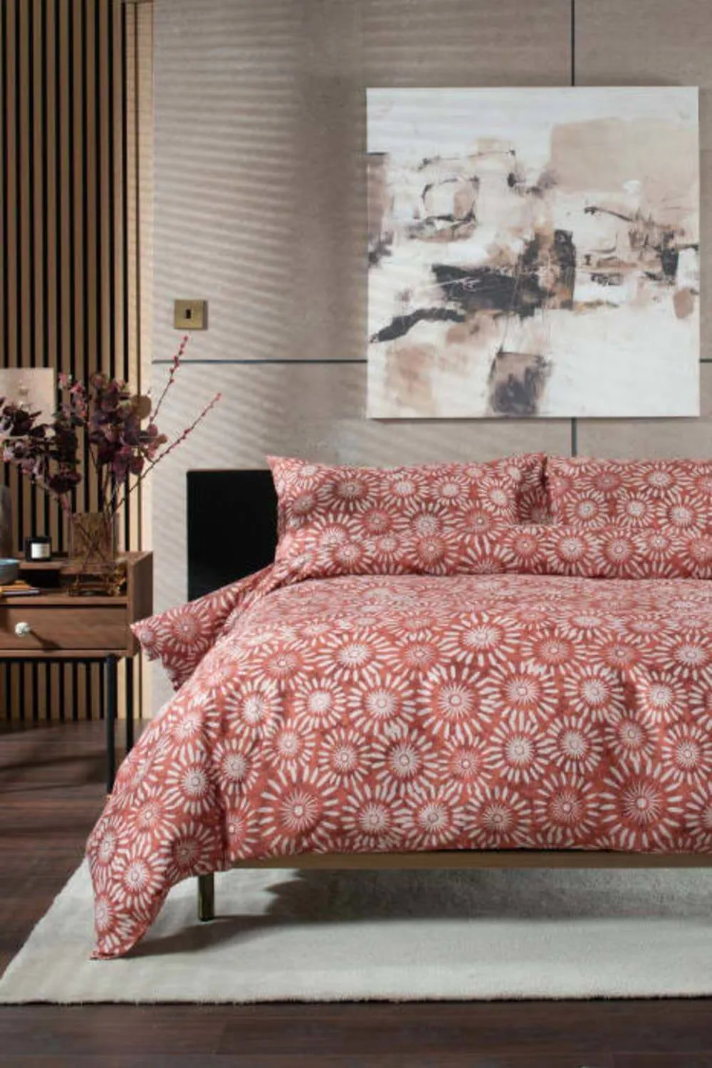 Deyongs Studio Thompson Floral Printed Duvet Set in Orange