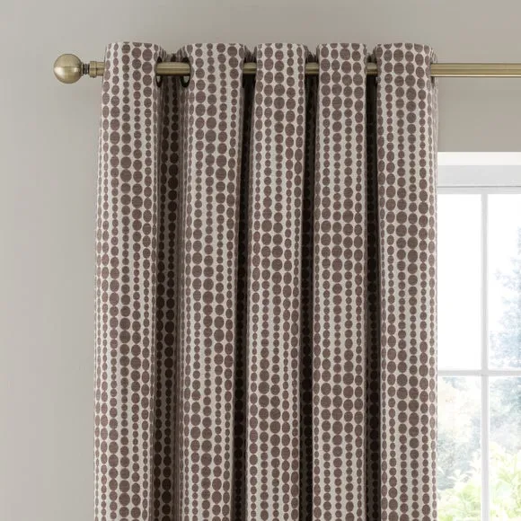 Gradient Spot Chenille Eyelet Curtains 1