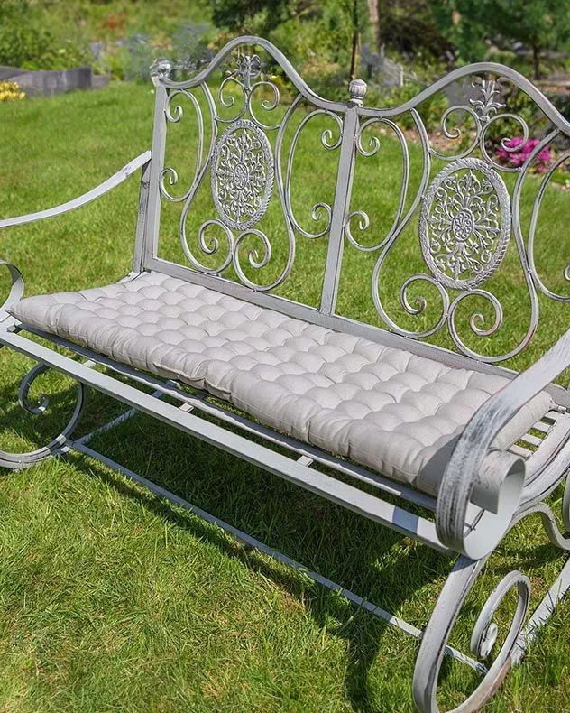 Dibor Vintage Grey Outdoor Garden Bench Cushion L100cm x W40cm 5