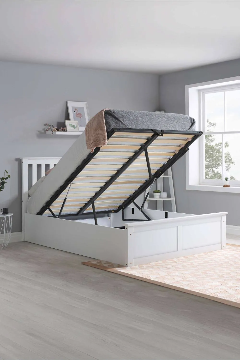 Birlea Phoenix Ottoman Storage Bed Frame in White 2