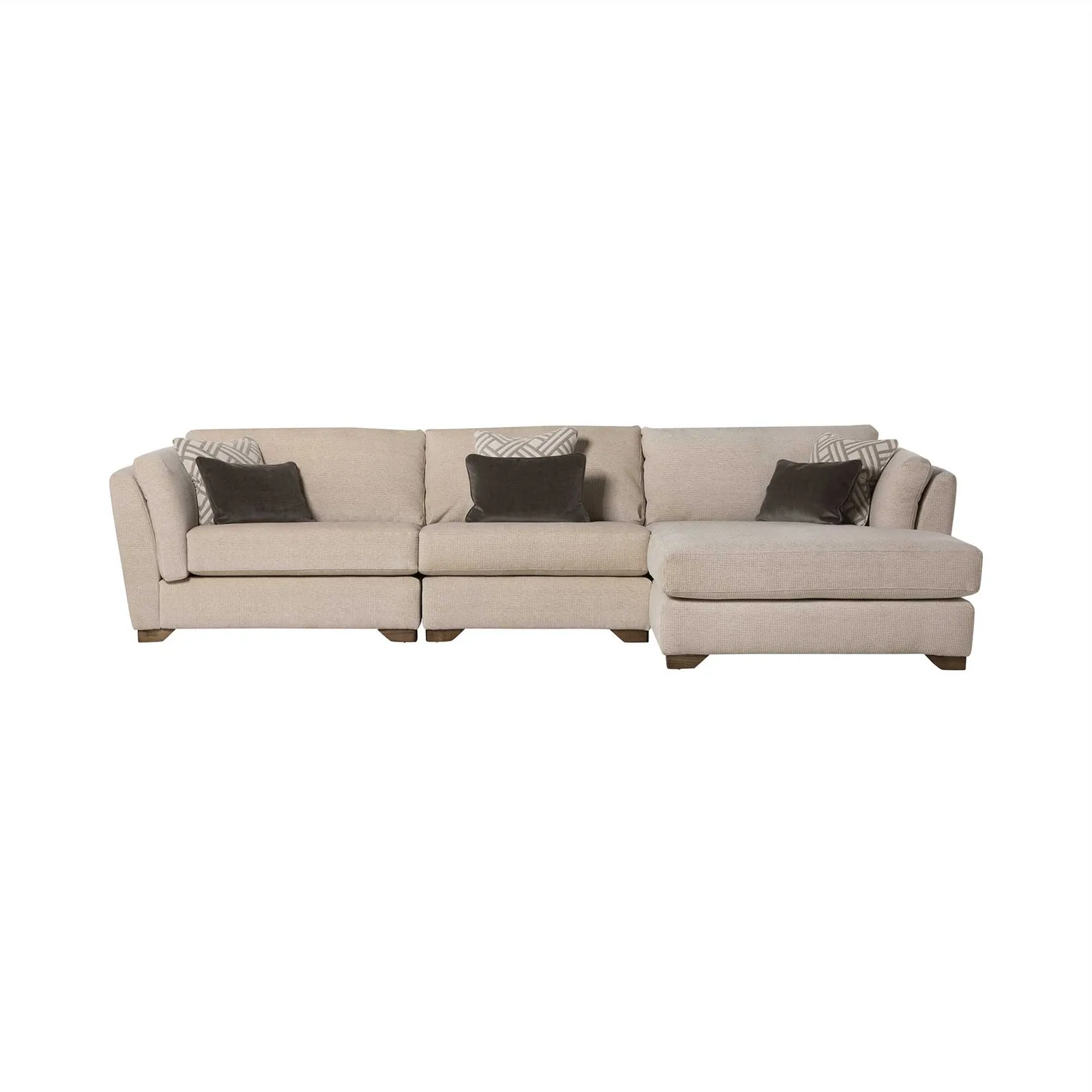 Geneva Large Rhf Chaise Corner Sofa, Brown | Barker & Stonehouse 3