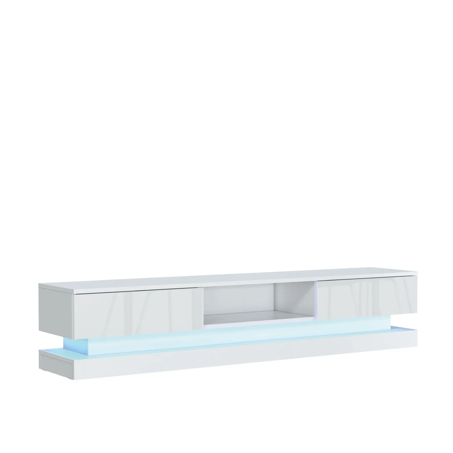 Creative Furniture Bloom TV Unit 180cm - A Functional & Contemporary Cabinet with Gloss Doors & LED Lights in White 4