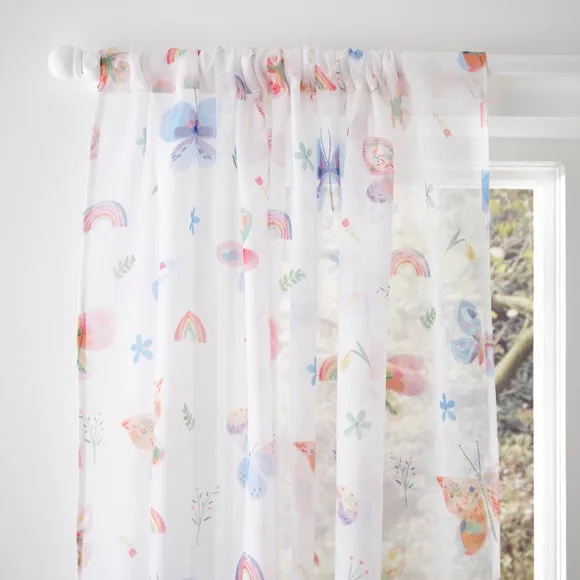 Printed Butterfly Slot Top Voile Panel