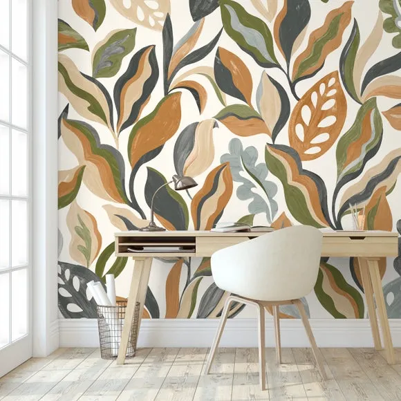 Abstract Leaf Wall Mural 2