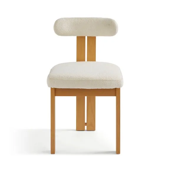 Lovato Dining Chair Stained Oak, Ivory Boucle 6