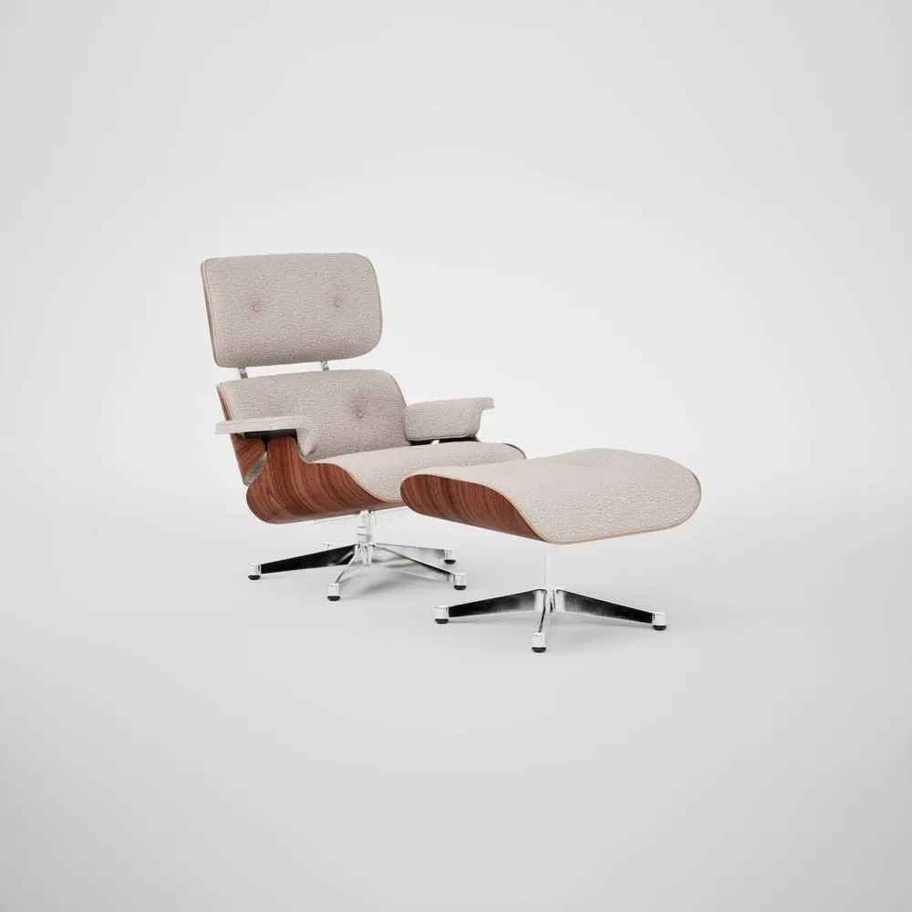 Vitra Eames Lounge Chair & Ottoman Santos Palisander Contemporary Nubia 01 Ivory Pearl Polished Base 04 1