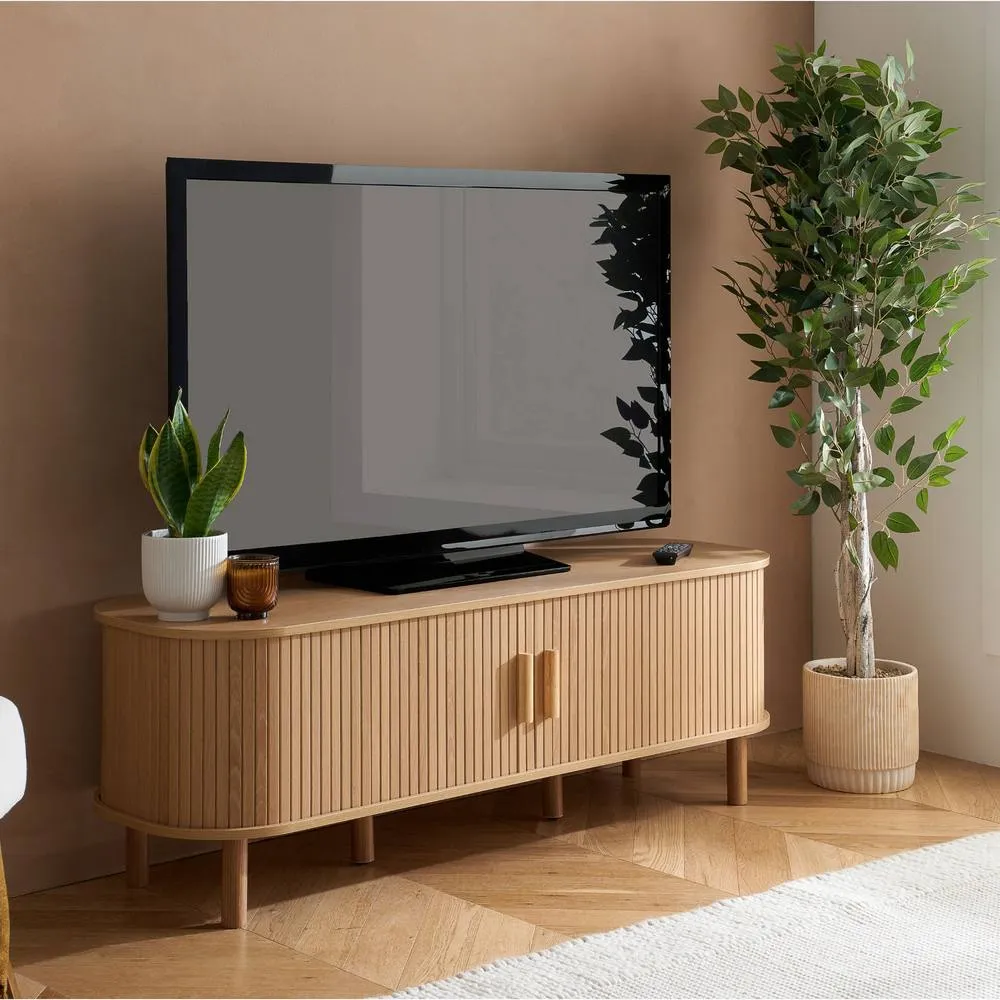 Birlea Axel Fluted Small TV Unit in Beige