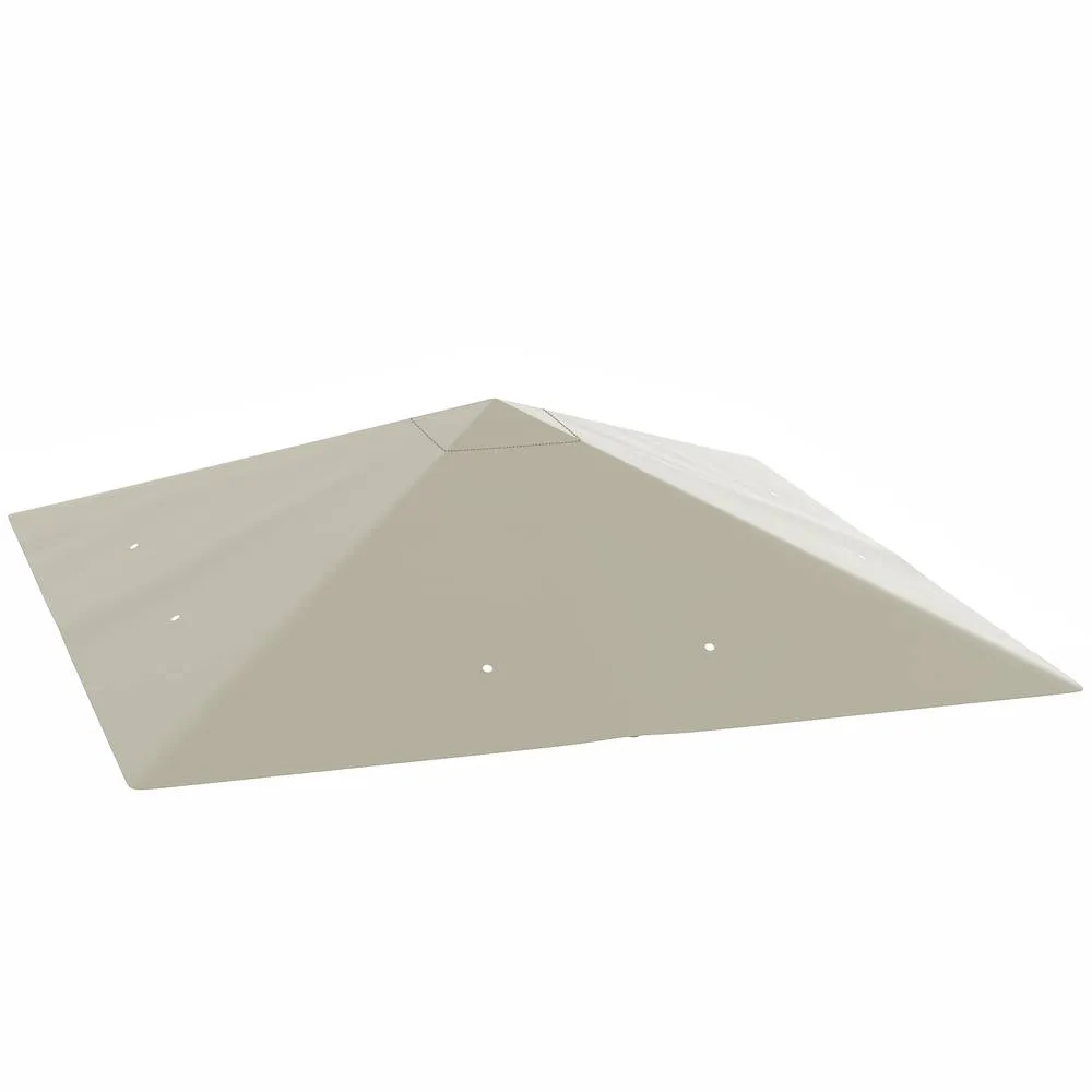 OUTSUNNY 3x3 m Gazebo Canopy Replacement Cover with Drain Holes, Light Grey 2