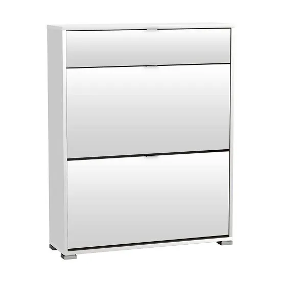 Dylan Wooden Shoe Cabinet In Pearl White