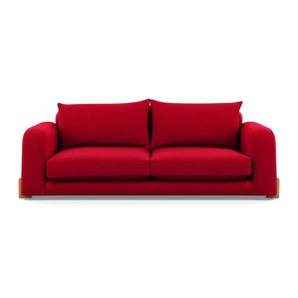 Heal's Nuvola 4 Seater Sofa Melton Wool Red Oxide Natural Oak Feet 1